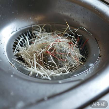 洗衣机排水阀堵塞,因杂物积累。