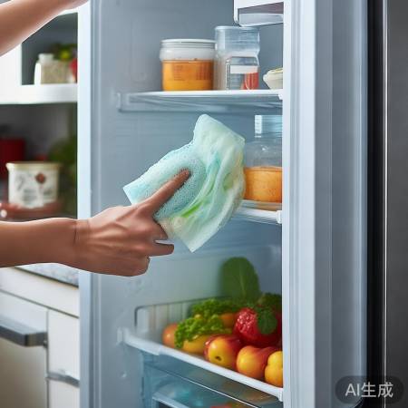 “冰箱定期温水洁,保持卫生除异