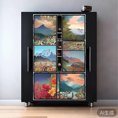 网红酒柜贴纸效果图，打造家居时尚新潮流