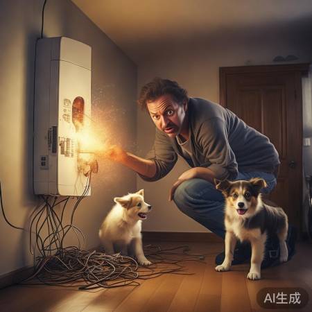 小狗咬坏开关,生活充满惊喜