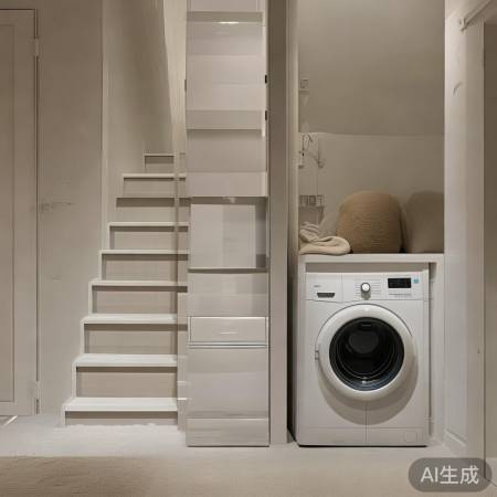 洗衣机靠墙，空间节省