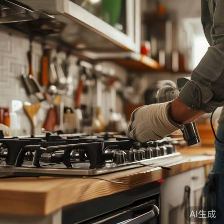 拆燃气灶,拧下螺丝