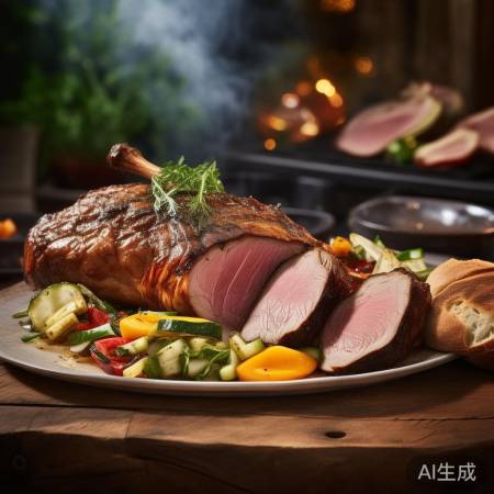 “羊腿烤制后，稍冷更美味。”