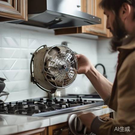 油烟机噪音大，电机风轮需检查