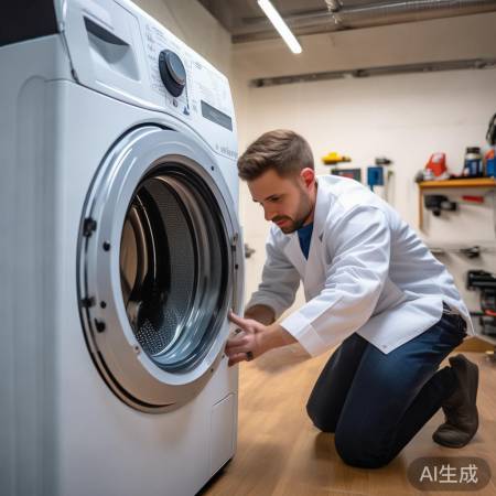 调平洗衣机，手推动找方向。