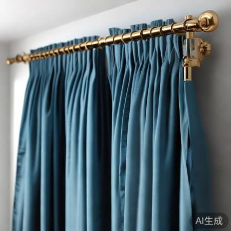 安装可调窗帘杆，颜色协调。