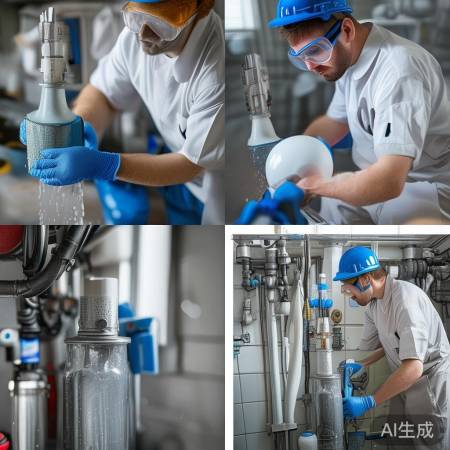 清水预冲，检查管道，清洁换水器