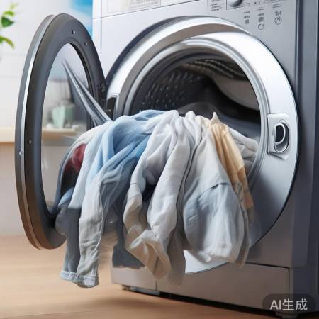 洗衣机洗好衣服，取衣晾晒。