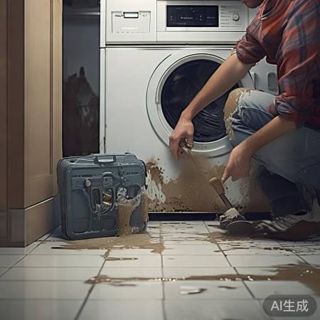 洗衣机漏水，检查修理