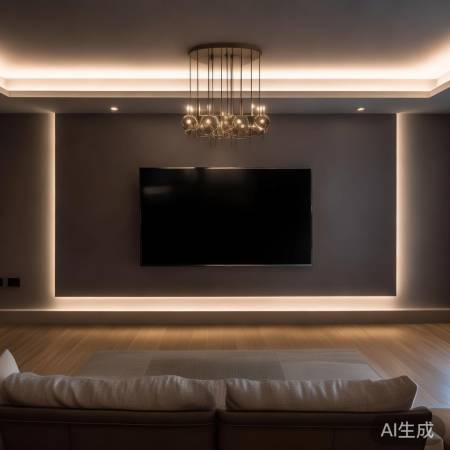 电视墙照明，层次感强