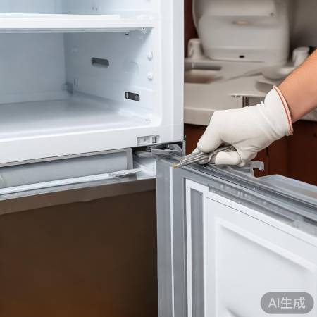 拧下冰箱门密封条螺丝