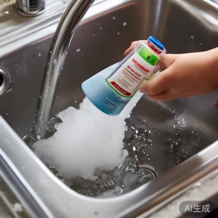 专用清洁剂洗排水管