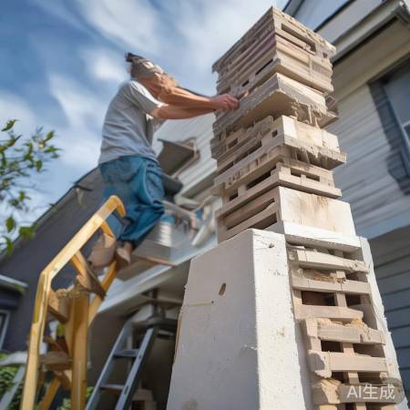 安装烟道，耐心粘牢