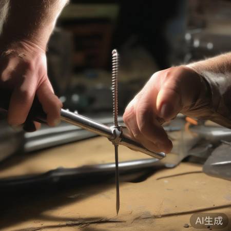 “用螺丝刀慢慢拧紧螺丝”