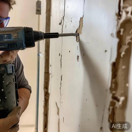钻孔准定位,热水器稳固装