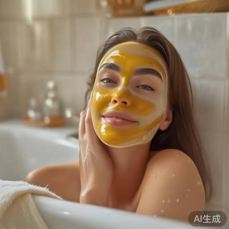 蜂蜜牛奶面膜，肌肤光滑。
