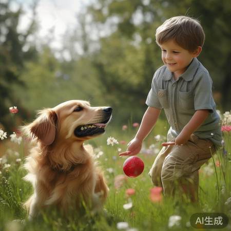 男孩与狗,成长伙伴